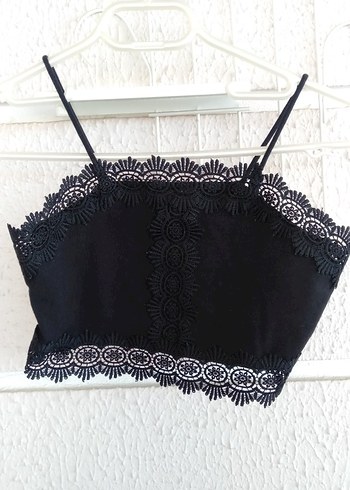 Siyah Dantel Detaylı Gotik Bralet