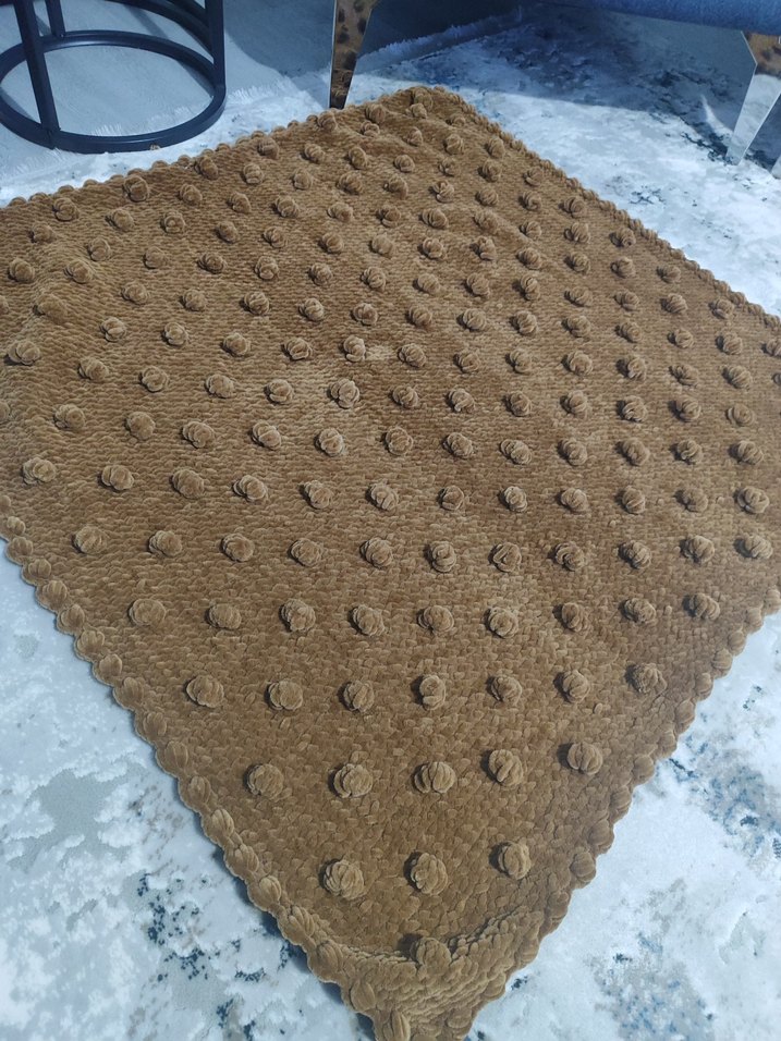 Kahverengi Örgü Çocuk Battaniyesi - Görsel 2