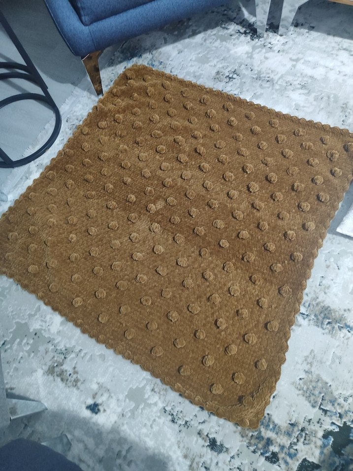 Kahverengi Örgü Çocuk Battaniyesi - Görsel 3