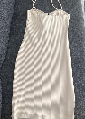 xs Beden beyaz Renk H&M Beyaz Piliseli Midi Kadın Elbise