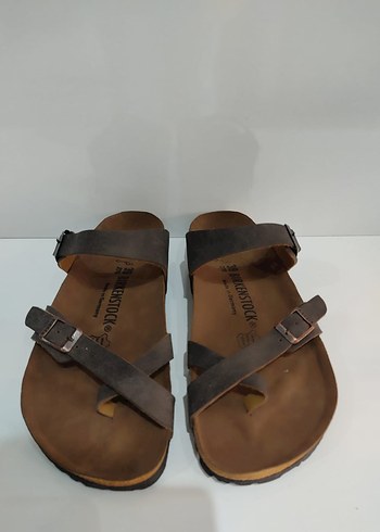 Birkenstock Birkenstock Kahverengi Süet Tokalı Terlik