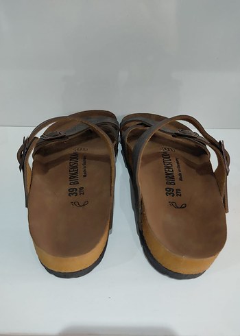 38 Beden kahverengi Renk Birkenstock Kahverengi Süet Tokalı Terlik