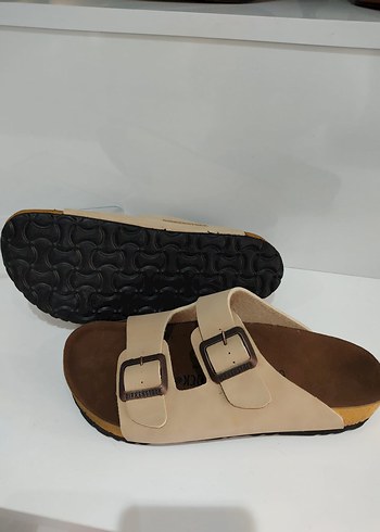 36 Beden Bej Renkli Tokalı Birkenstock Terlik