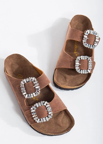 Birkenstock Birkenstock Taşlı Tokalı Taba Terlik