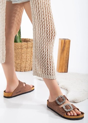 Birkenstock Kadın Tokalı Terlik Taba - Görsel 3