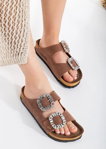 Birkenstock Kadın Tokalı Terlik Taba - Görsel 2