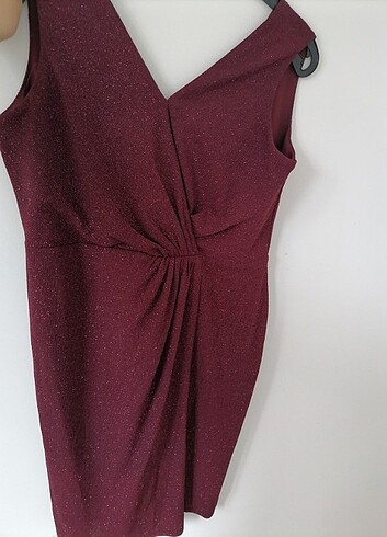 Bordo simli abiye - Görsel 5