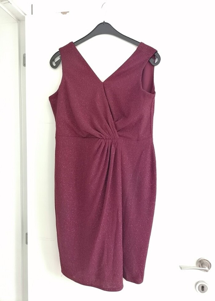 Bordo simli abiye - Görsel 2