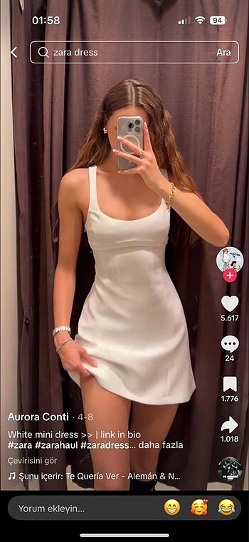 Zara A Kesim Mini Elbise