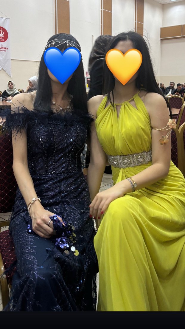 Koyu Lacivert Tüylü Straplez Uzun Elbise - Görsel 4