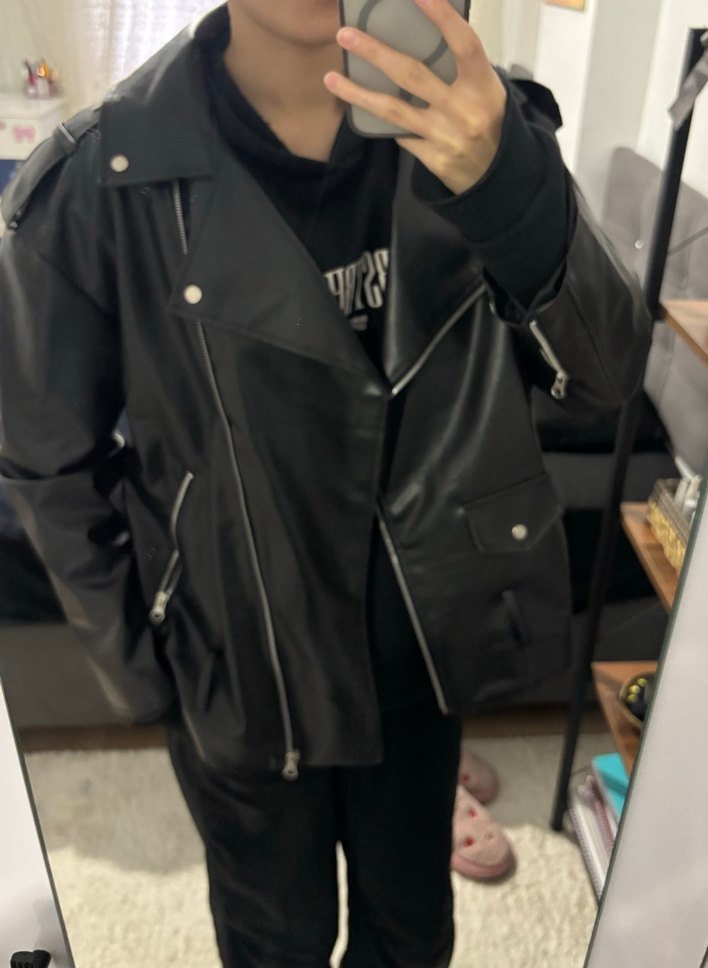 Siyah Deri Ceket - Görsel 3