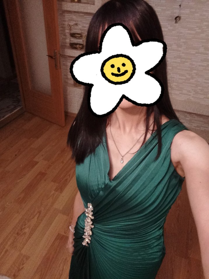 Yeşil Drapeli Uzun Abiye - Görsel 3