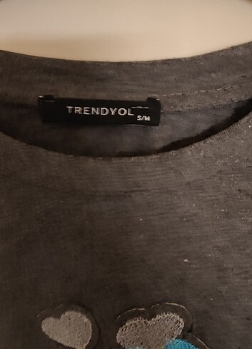 s Beden gri Renk Trendyolmilla Boyfriend Tshirt