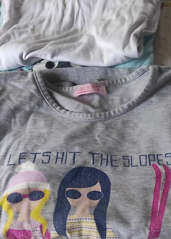 Gri Kız Çocuk Pamuklu Uzun Kollu Tişört 3adet - Görsel 2