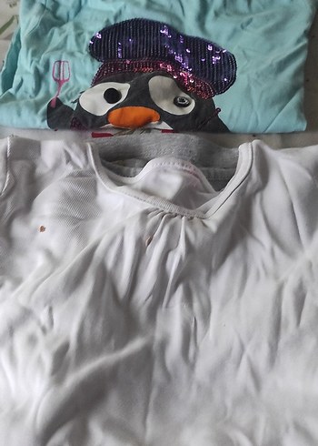 Gri Kız Çocuk Pamuklu Uzun Kollu Tişört 3adet - Görsel 4