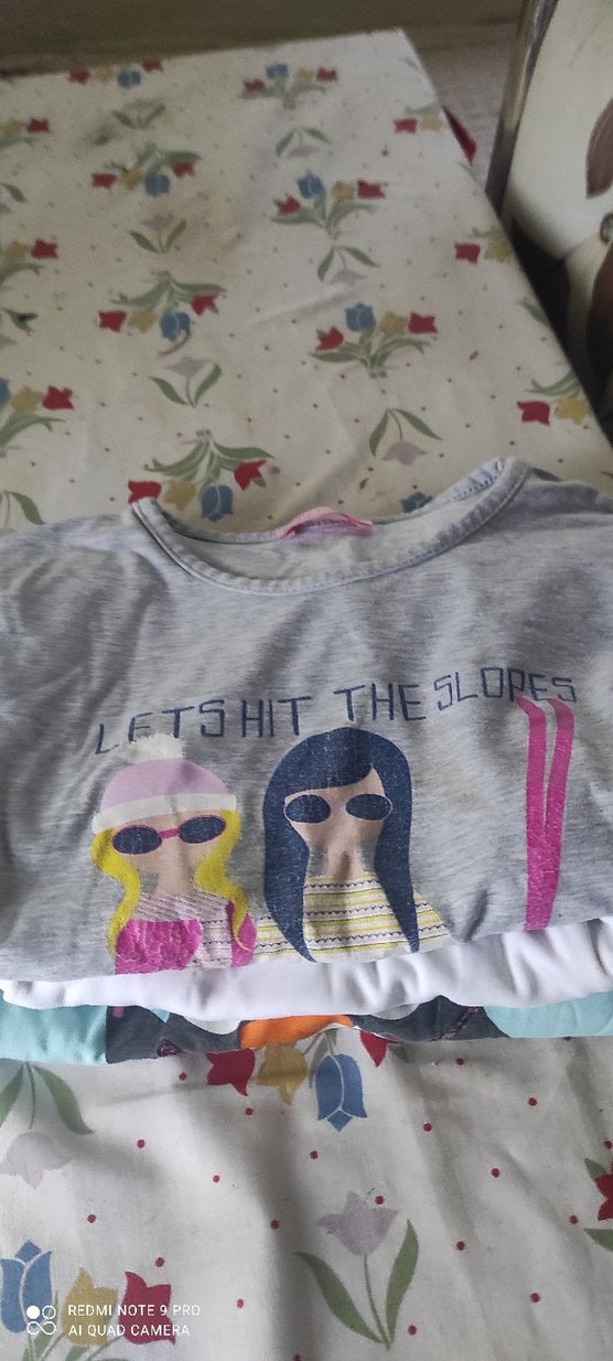 Gri Kız Çocuk Pamuklu Uzun Kollu Tişört 3adet - Görsel 3