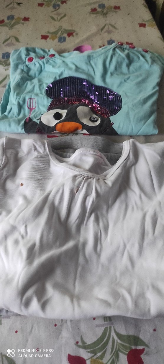 Gri Kız Çocuk Pamuklu Uzun Kollu Tişört 3adet - Görsel 4