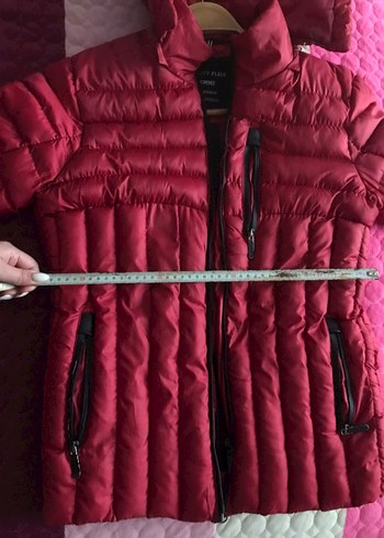 Bordo erkek ve kadın giyebilir şişme mont kapsonlu - Görsel 5