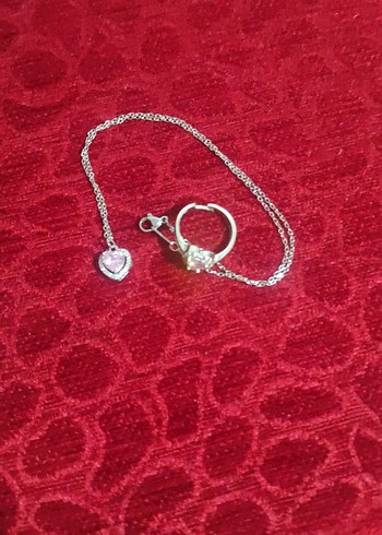 Pembe Mini Nakışlı Zincir Detaylı Kadın Kolye - Görsel 4