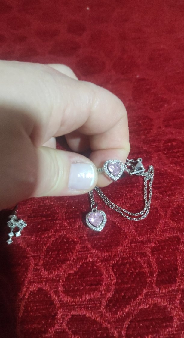 Pembe Mini Nakışlı Zincir Detaylı Kadın Kolye - Görsel 3