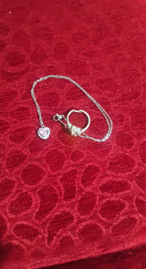 Pembe Mini Nakışlı Zincir Detaylı Kadın Kolye - Görsel 4