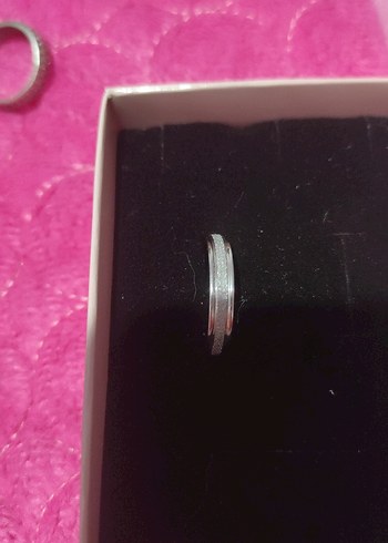 Gri Minimalist Parıltılı Kadın Yüzük çelik - Görsel 4