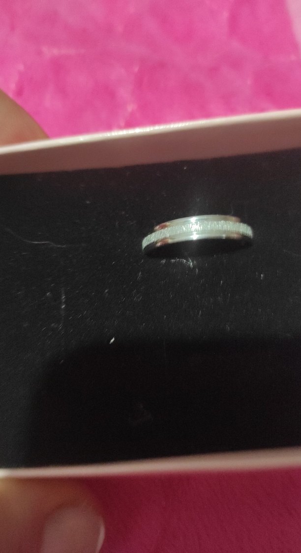 Gri Minimalist Parıltılı Kadın Yüzük çelik - Görsel 3