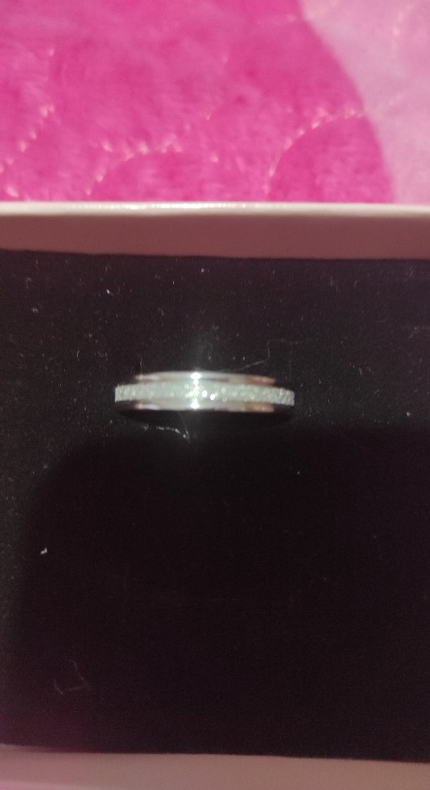 Gri Minimalist Parıltılı Kadın Yüzük çelik - Görsel 2