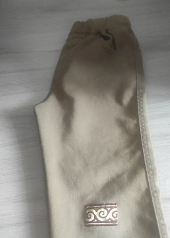 Nakışlı Bej Süet çocuk pantolon 9.10yaş - Görsel 2