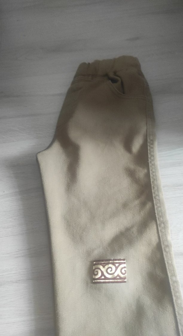 Nakışlı Bej Süet çocuk pantolon 9.10yaş - Görsel 2
