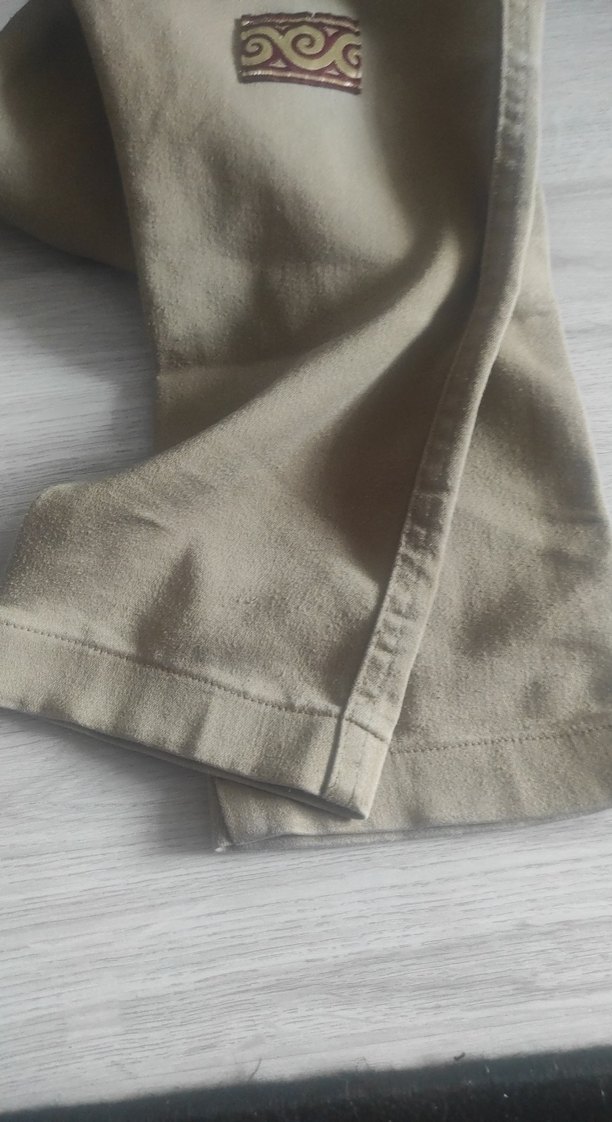 Nakışlı Bej Süet çocuk pantolon 9.10yaş - Görsel 4