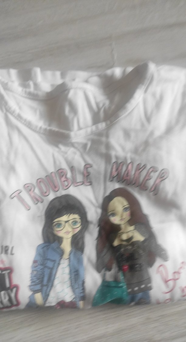 Baskılı Beyaz Kız Tişörtü - Görsel 2