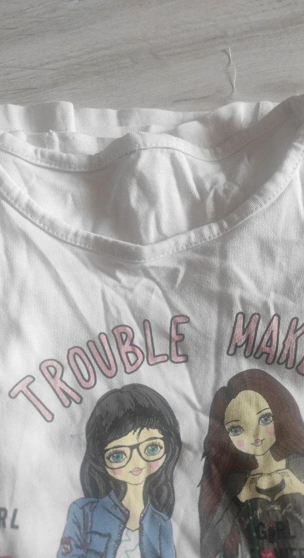 Baskılı Beyaz Kız Tişörtü - Görsel 3