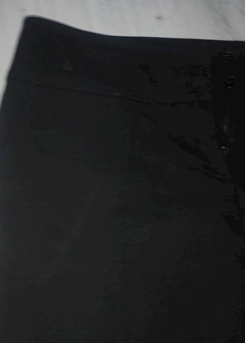 Siyah Midi Kadın Kumaş Pantolon - Görsel 6