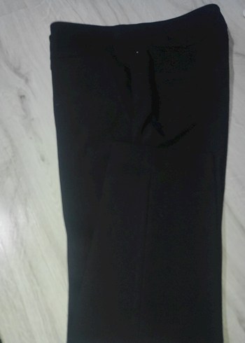 Siyah Midi Kadın Kumaş Pantolon - Görsel 2