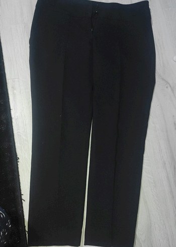 Siyah Midi Kadın Kumaş Pantolon - Görsel 5