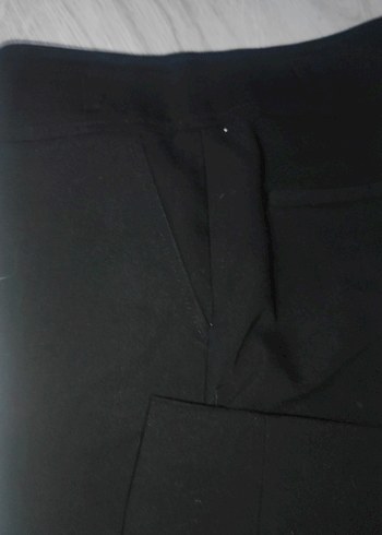 Siyah Midi Kadın Kumaş Pantolon - Görsel 3