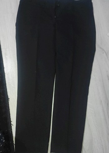 Siyah Midi Kadın Kumaş Pantolon - Görsel 4