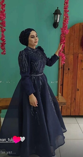 Tesettür nişan elbisesi