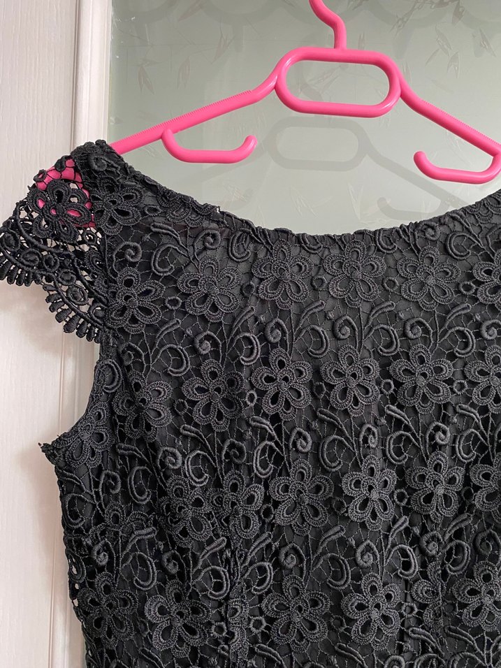 siyah dantelli abiye elbise - Görsel 2