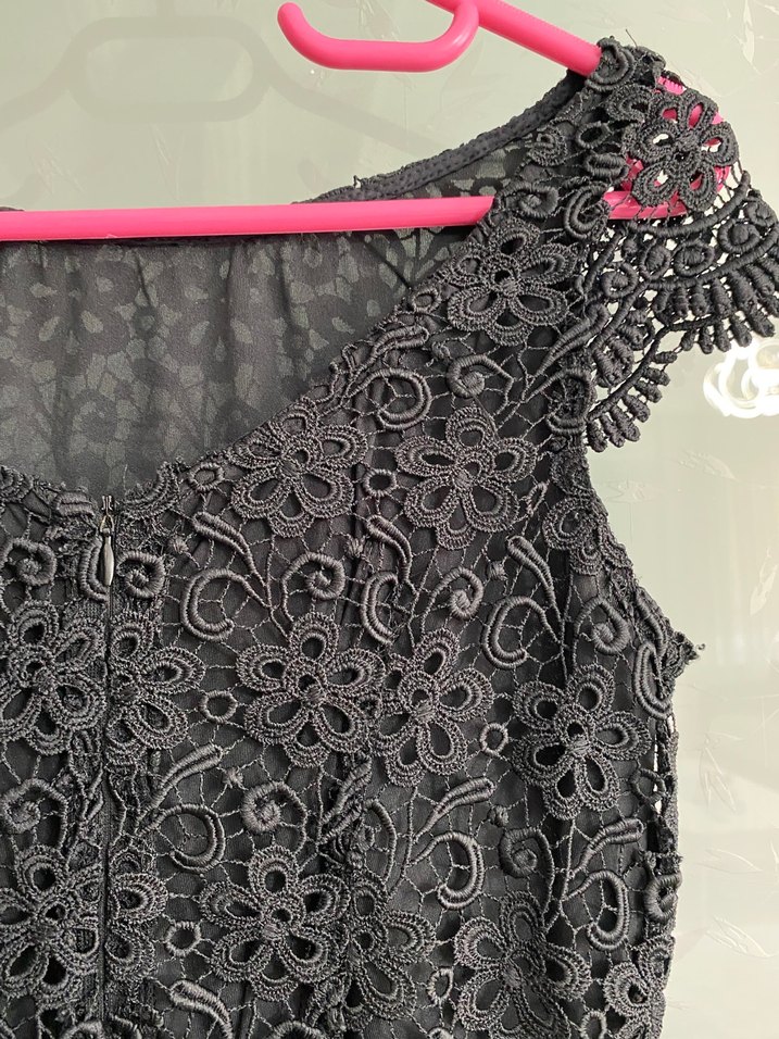 siyah dantelli abiye elbise - Görsel 4