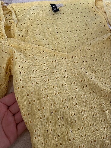 H&M H&M Balon kollu butter yellow üst