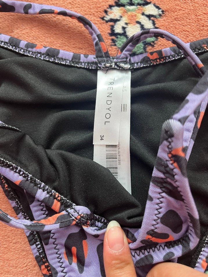 Mor leopar  Desenli Dantelli Bikini - Görsel 2