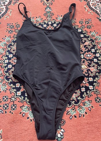 Desenli ve Siyah Strappy Kadın Mayo - Görsel 2