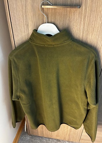 Fermuarlı Koyu Yeşil Erkek Polar Sweatshirt 13 Yaş - Görsel 2