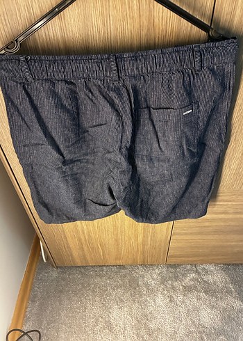 Gri Erkek Kot Şort, Bol Kesim, Kemerli - Görsel 2