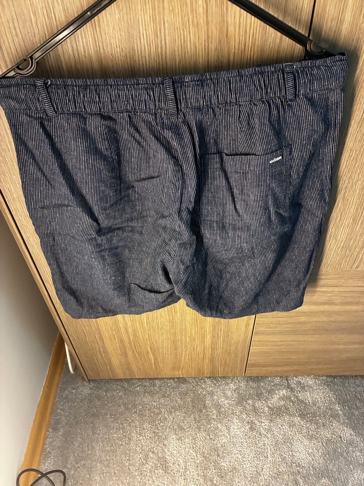 Gri Erkek Kot Şort, Bol Kesim, Kemerli - Görsel 2