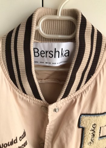 Bershka Bej Kadın Bomber Ceket Düğmeli Rahat Kesim
