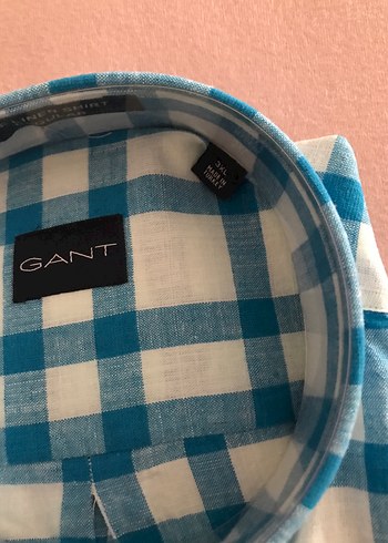 Mavi Kareli keten Erkek Gömlek - Görsel 3