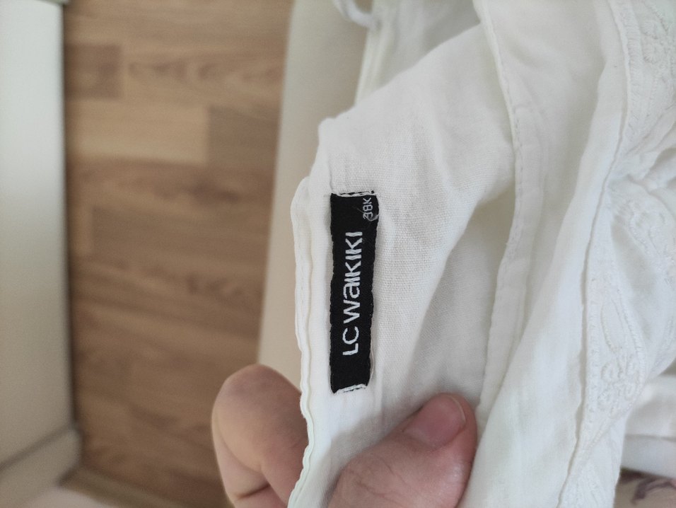 Beyaz Keten uzun  Etek - Görsel 4